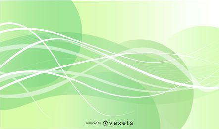 Abstract Green Waves Lines Background