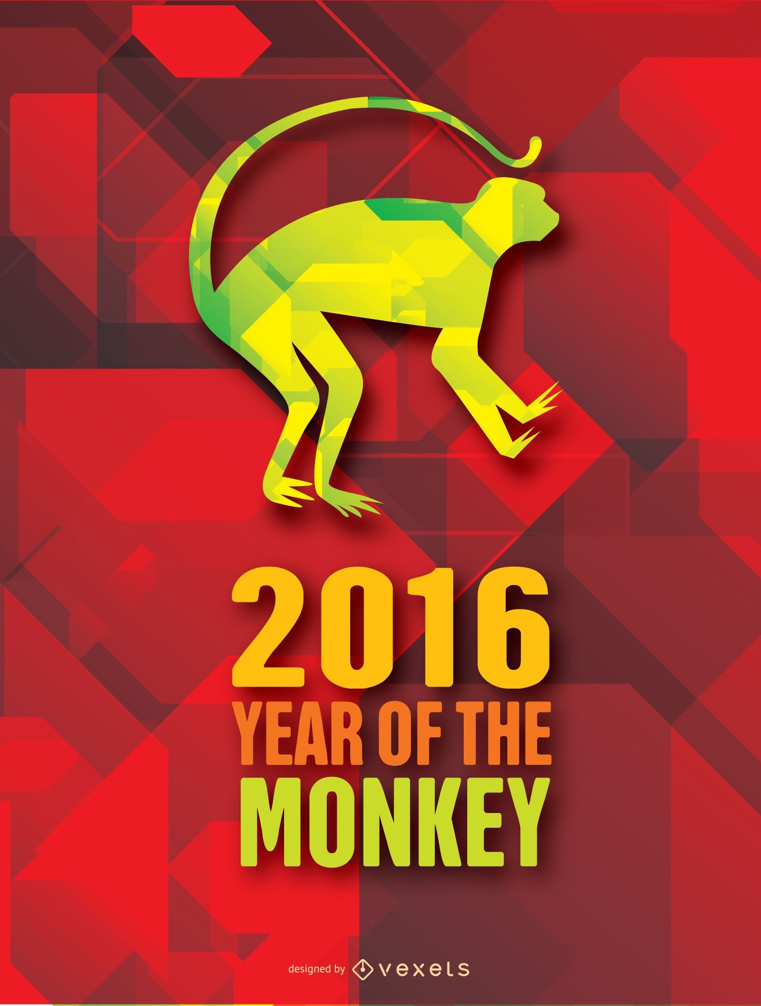 Jahr des Moneky 2016 Hintergrunds