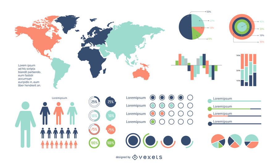 Minimal Colorful Infographic Set Minimal Colorful Infographic Set