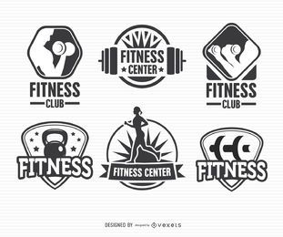 Conjunto de logotipo do emblema de etiqueta de fitness