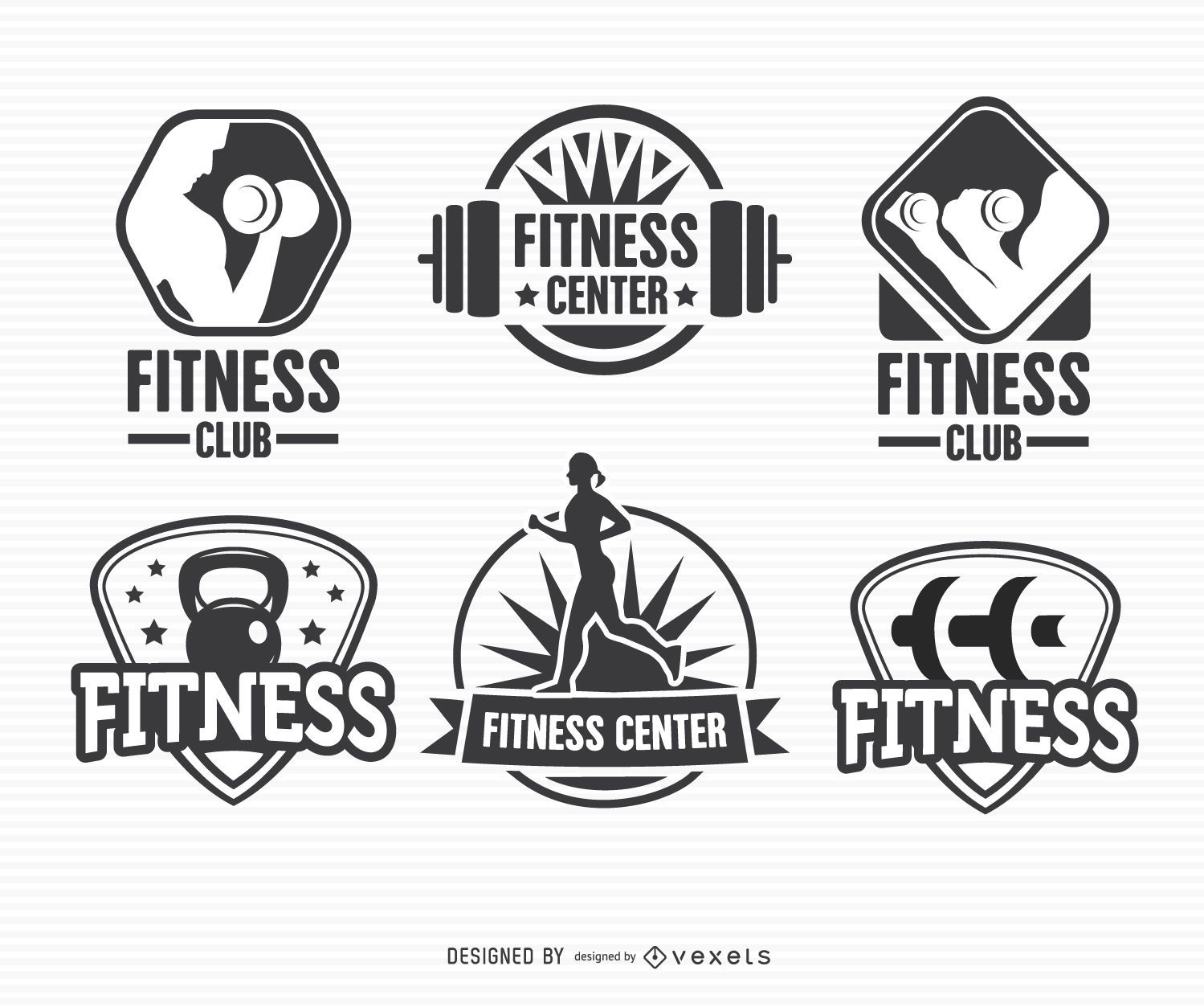 Fitness Label Abzeichen Logo Set