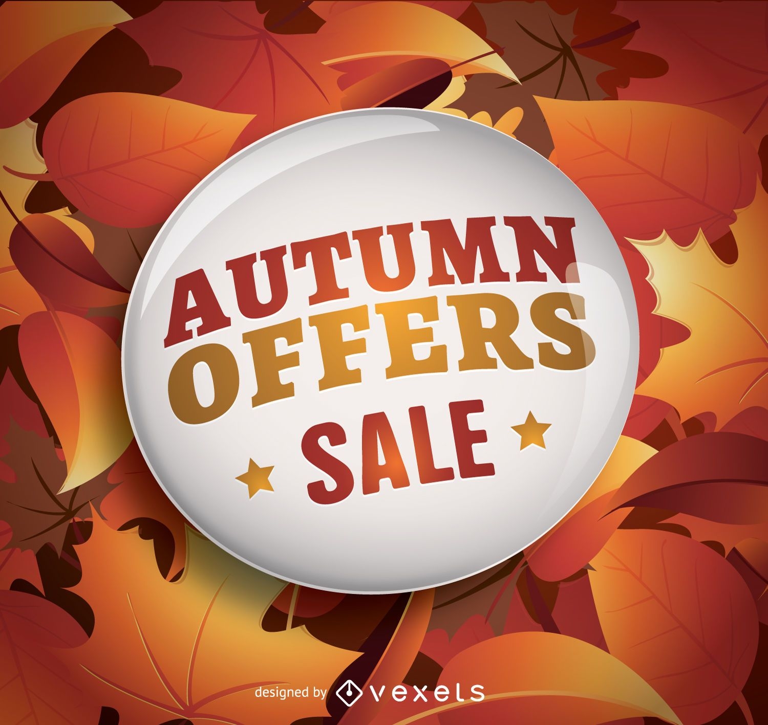Autumn sale circle and leaves background