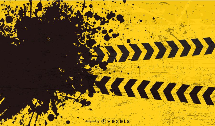 Fondo De Precaución Amarillo Rasgado Negro - Descargar Vector