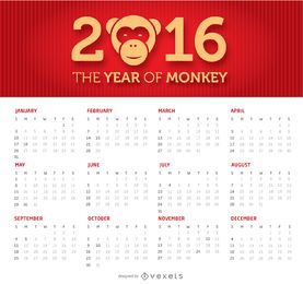 Calendário simples e limpo de 2016
