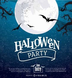 Tarjeta de invitación de luna de Halloween