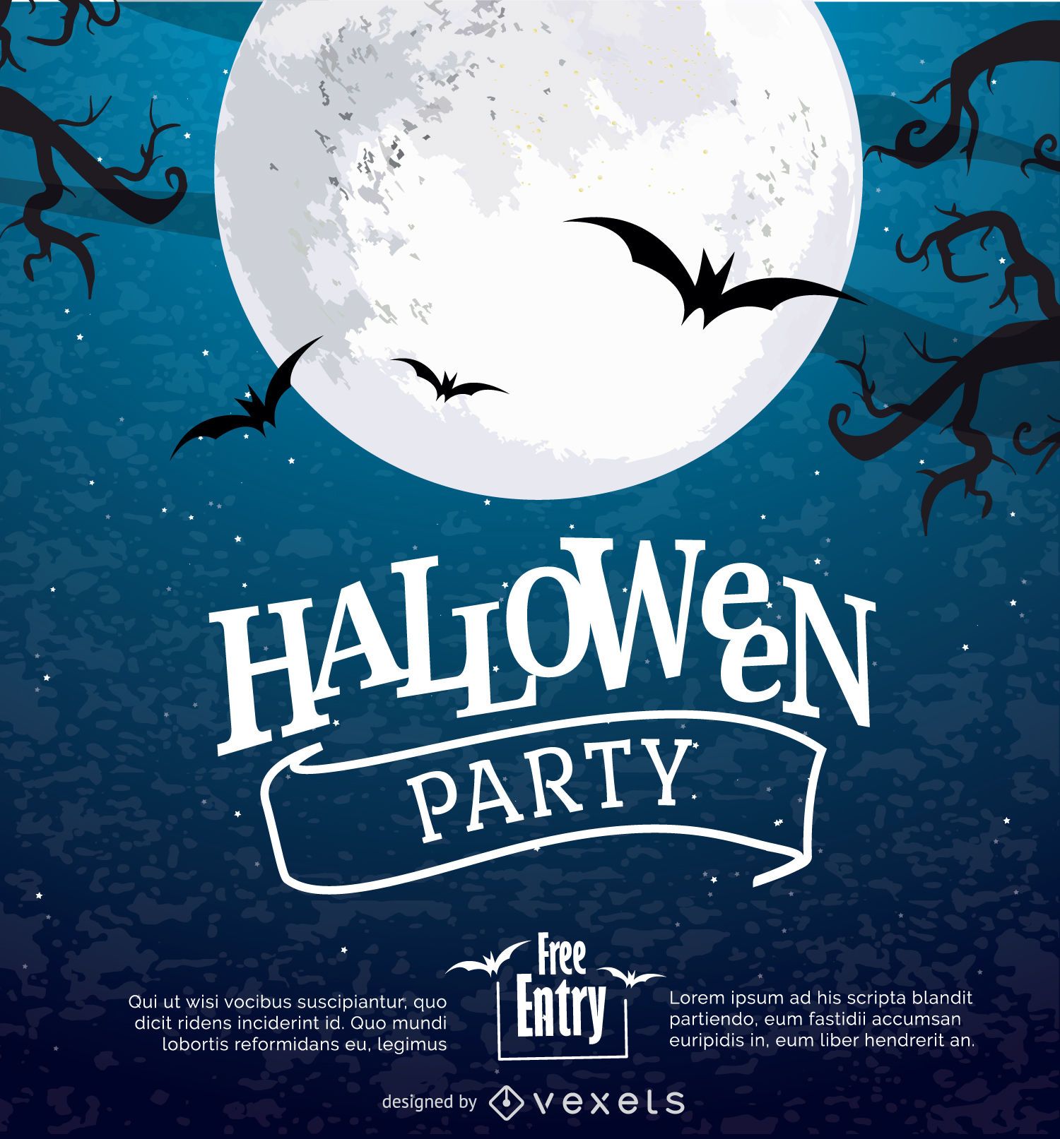 Tarjeta de invitación de luna de Halloween