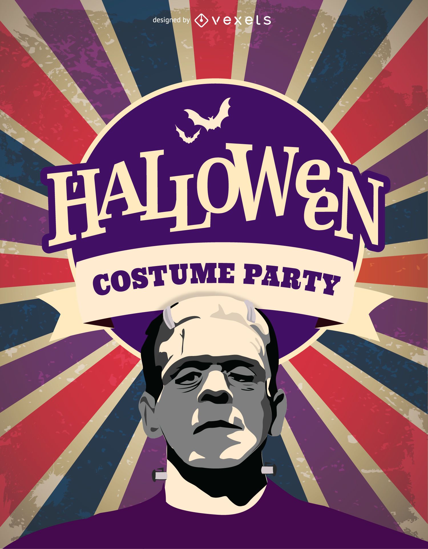 Invitación a fiesta de disfraces de Halloween Frankenstein