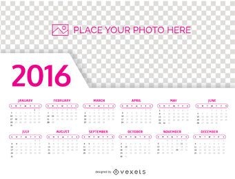 Plantilla de foto de calendario 2016