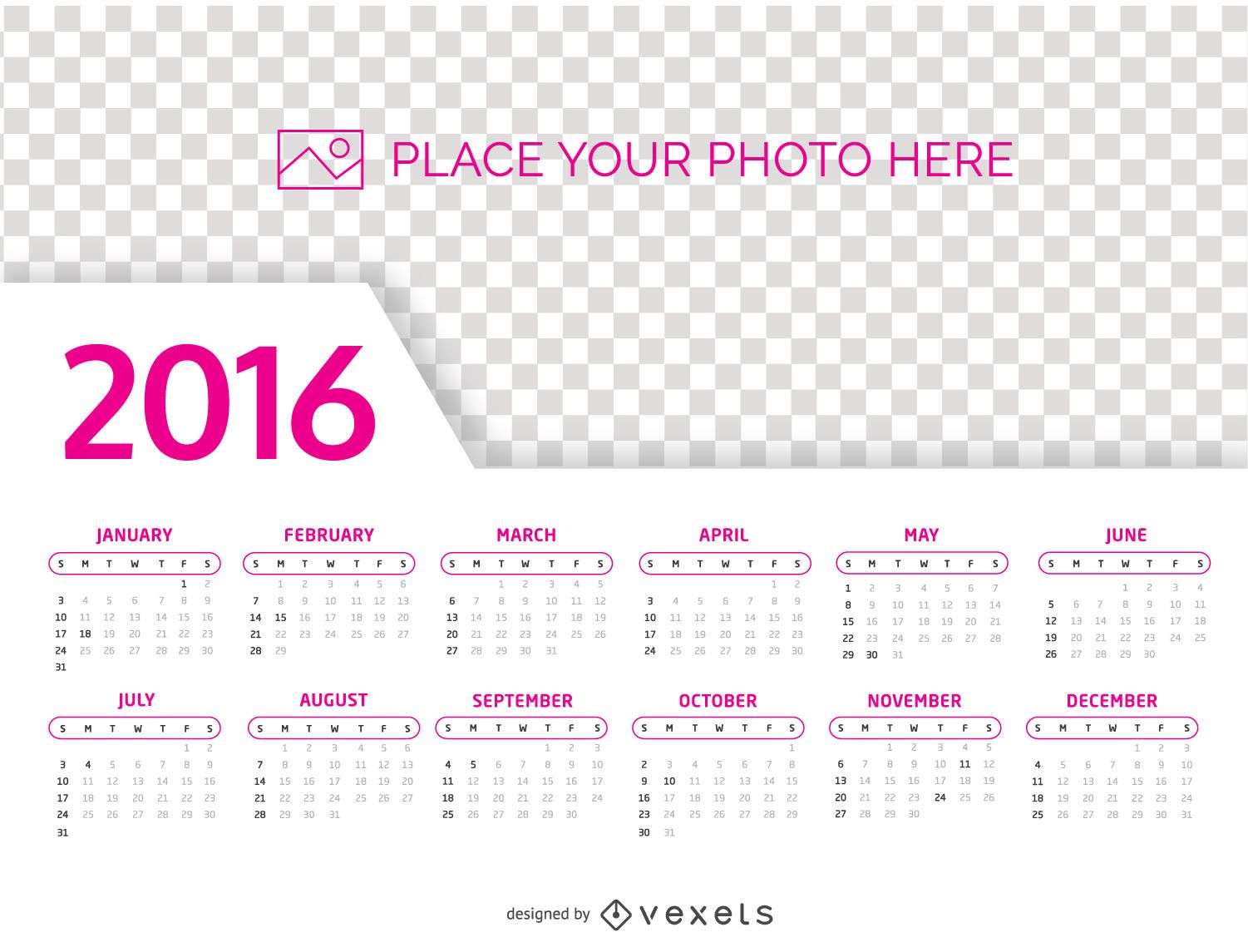 2016 Calendar photo template