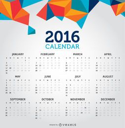 2016 calendario creativo limpio
