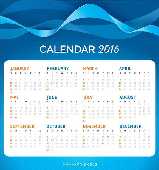Kalender 2016 über einem abstrakten Hintergrund Kalender 2016 über einem abstrakten Hintergrund