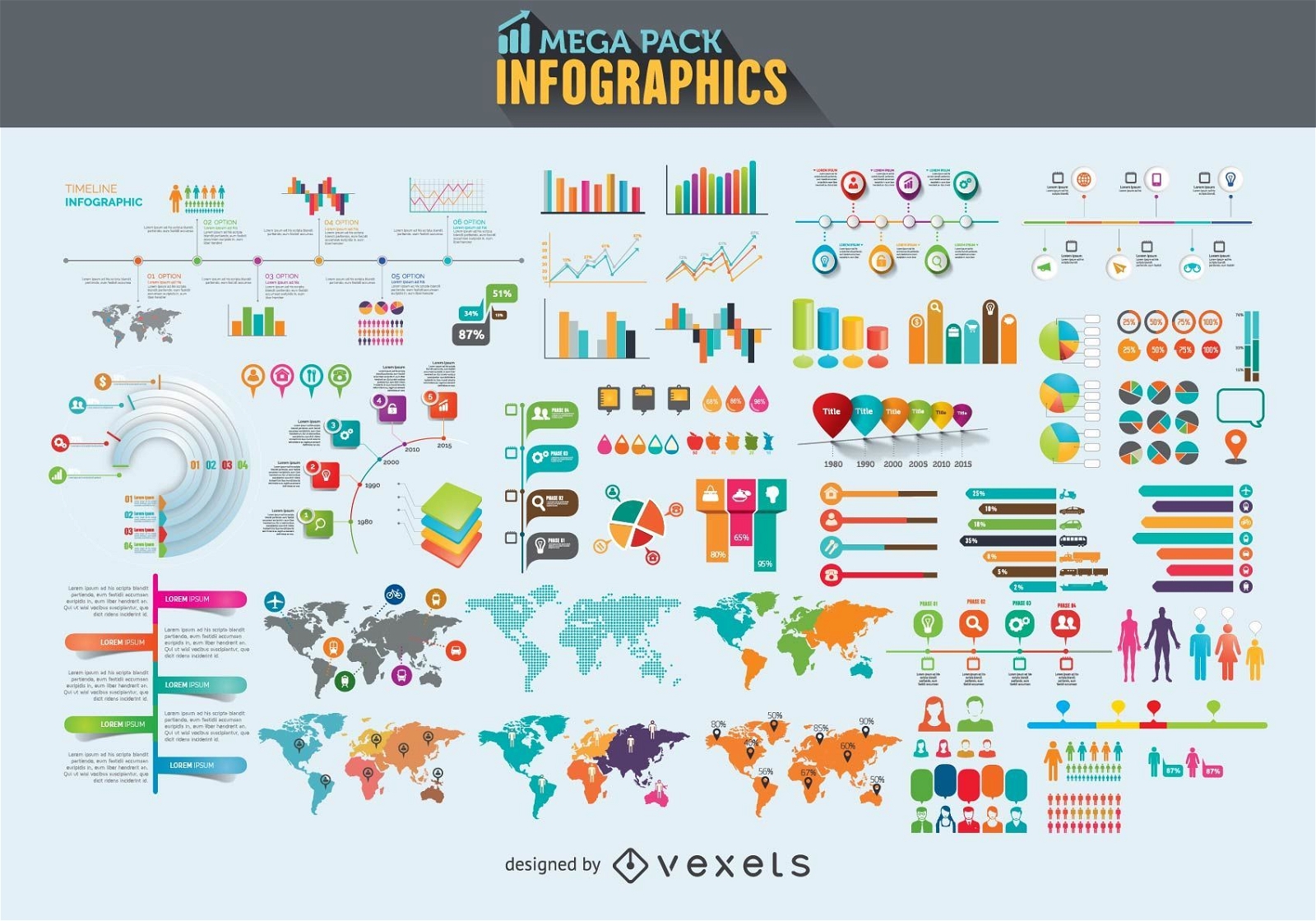 Infographics elements mega pack