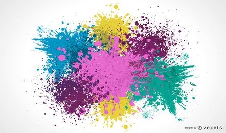 Grungy Colorful Paint Splashes