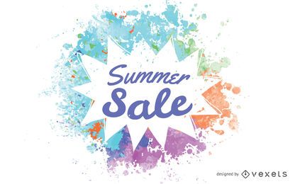 Buntes bespritztes Sommerbanner