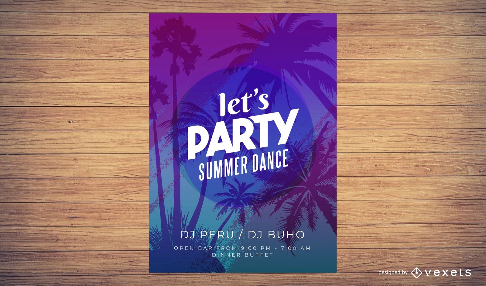Buntes Sommerzeit-Party-Plakat