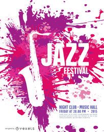 Music Jazz Festival Poster template with saxophone Music Jazz Festival Poster template with saxophone