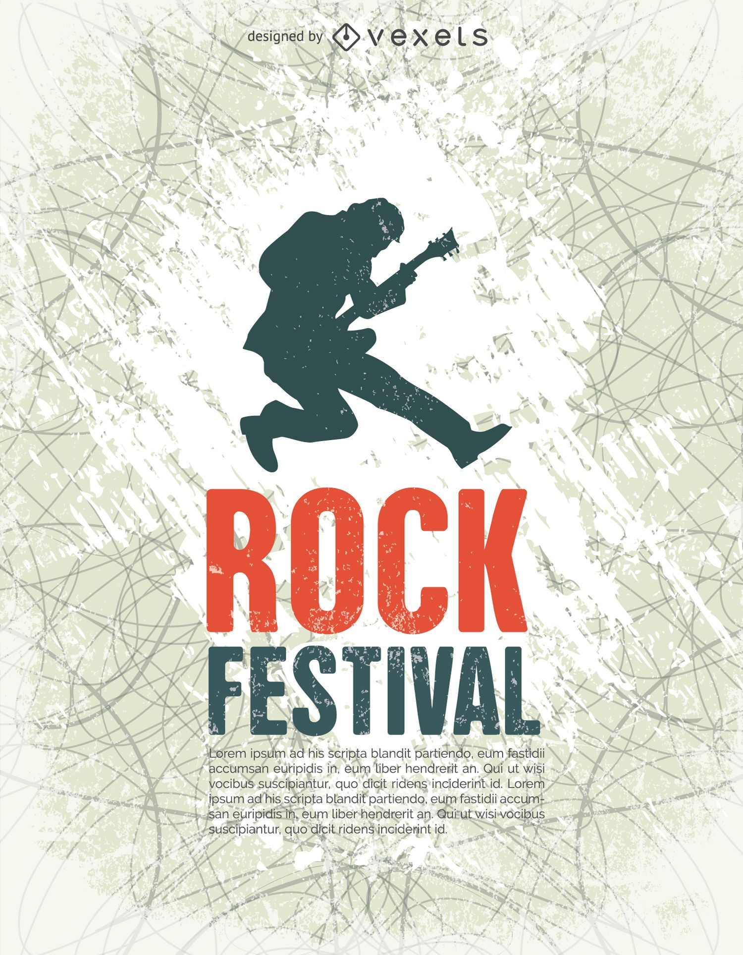 Cartel del festival de rock tempalte