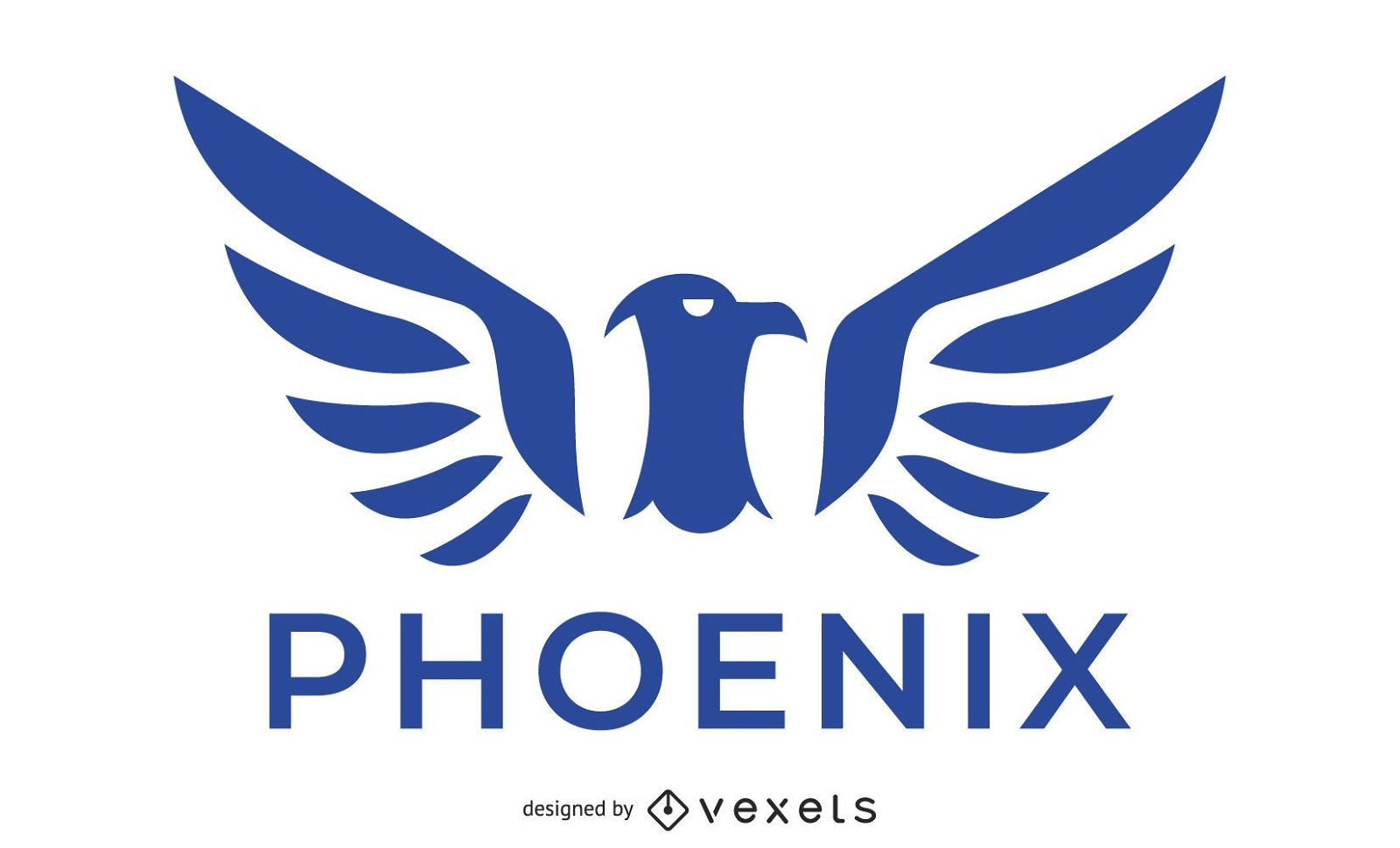 Blaues Ph?nix-Vogel-Logo