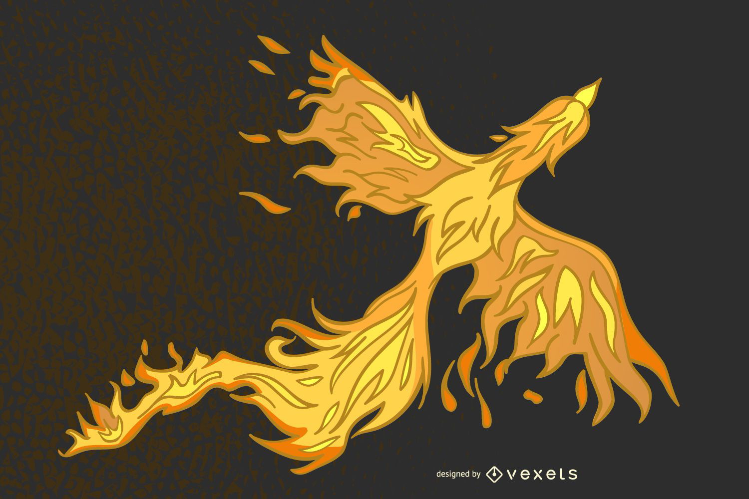 Yellow Abstract Phoenix Bird