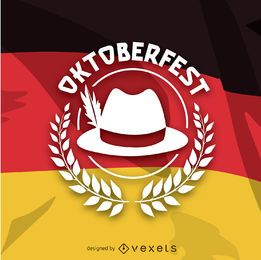Oktoberfest logo over German flag 