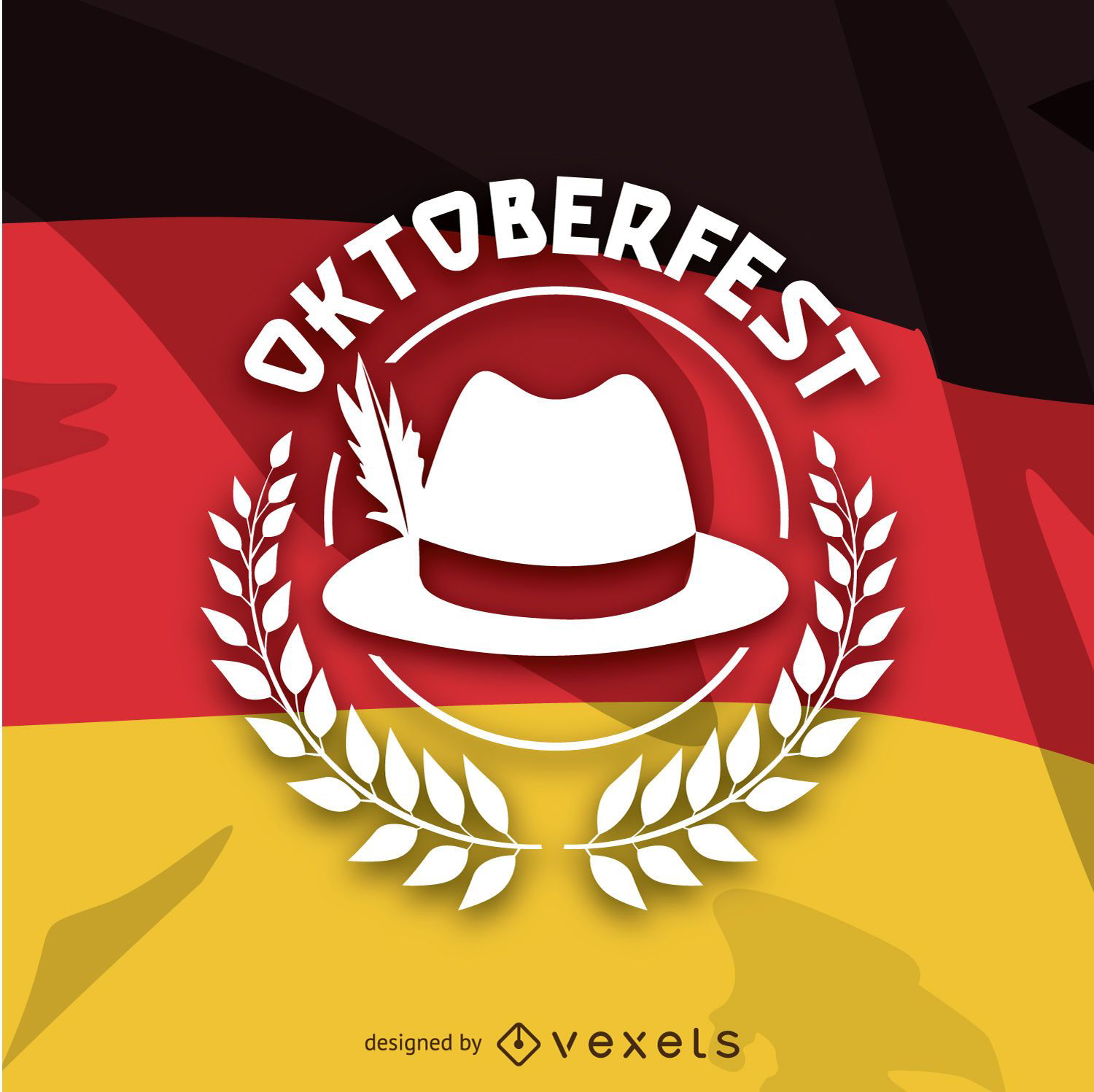 Oktoberfest-Logo über deutscher Flagge