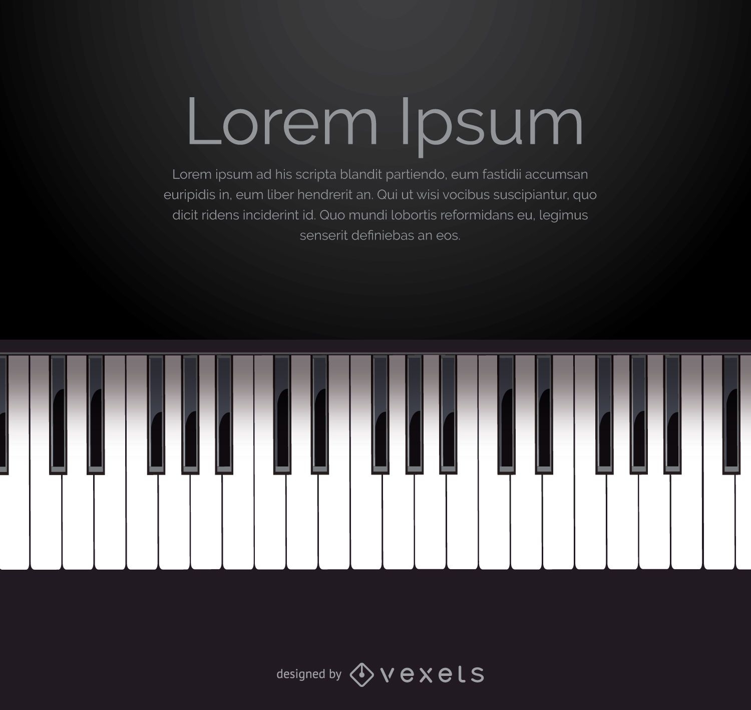 Piano keyboard vector with space for message