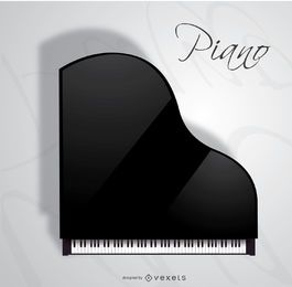 Concierto de piano de cola vista superior