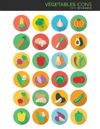 Flache Gemüsesymbole