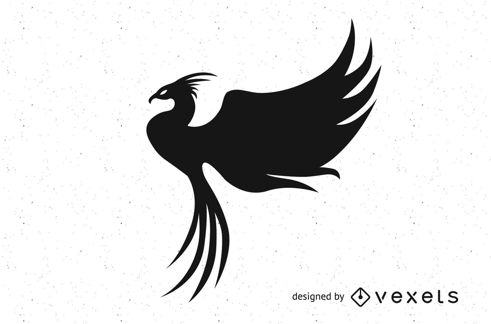 Stylish Phoenix Bird Silhouette