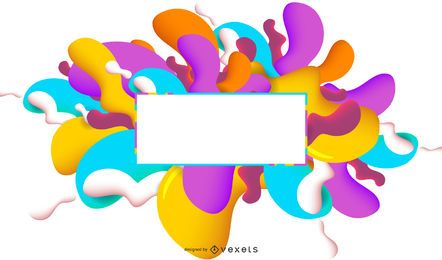 Cuadro de texto 2D con salpicaduras abstractas Cuadro de texto 2D con salpicaduras abstractas