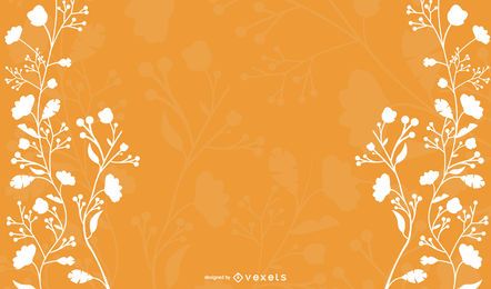 Weiße Blumen auf orange Hintergrund