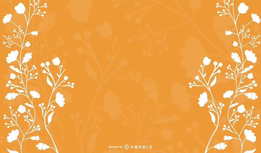 Weißes Blumen auf orange Hintergrund Weißes Blumen auf orange Hintergrund