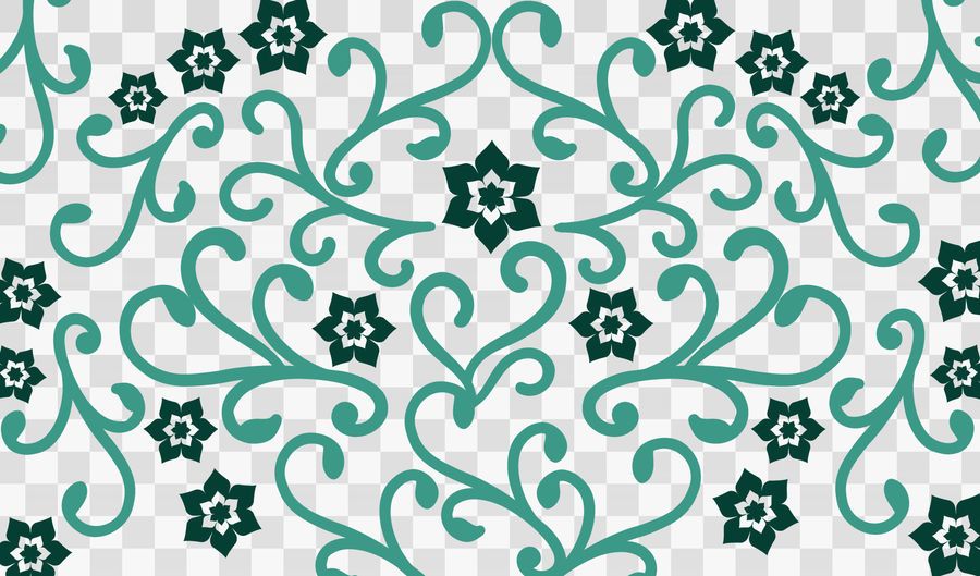 Flower Swirls on Checker Background Flower Swirls on Checker Background