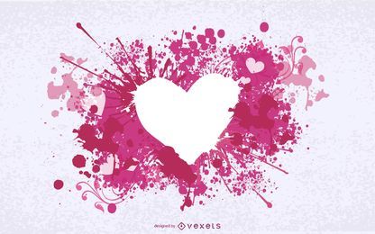 Corazón salpicado de tinta sucia