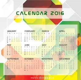 Modelo de calendário 2016