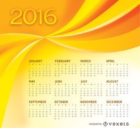 Yellow Calendar 2016 