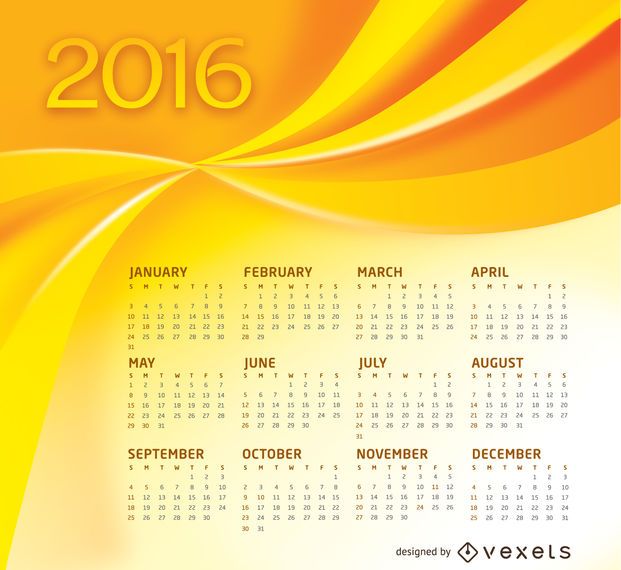Calendário Amarelo 2016 Calendário Amarelo 2016