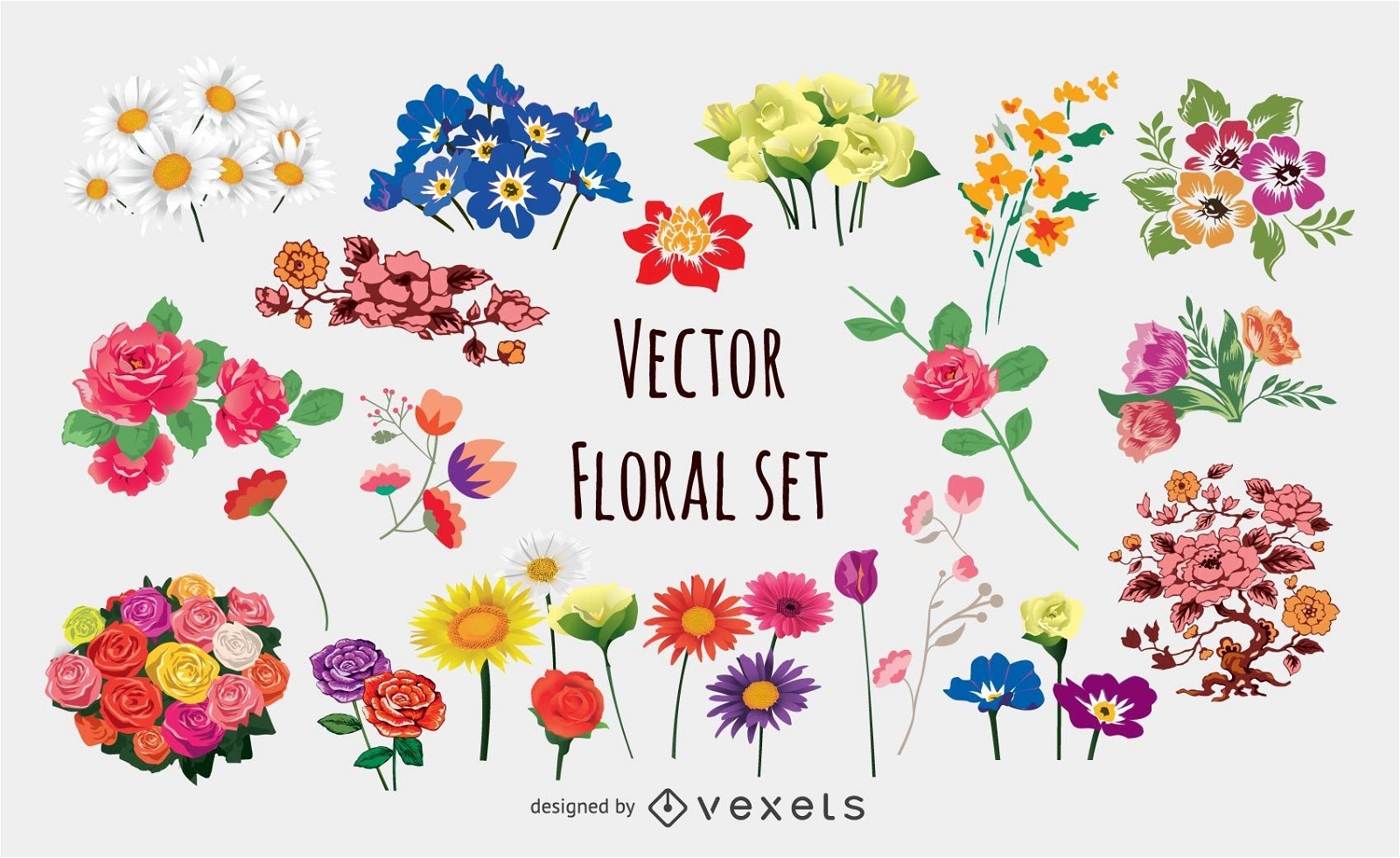 Colección de vectores de flores