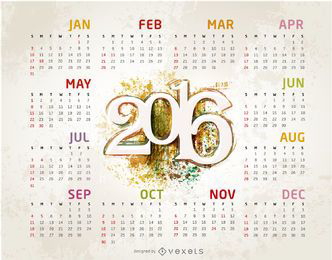 Grunge 2016 calendar template