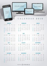 Aplicativo ou site multiplataforma Calendar 2016