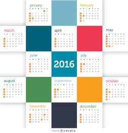 Calendário de mosaico 2016