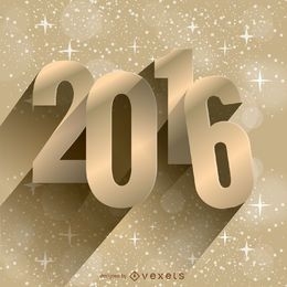 2016 New Year Golden Background 
