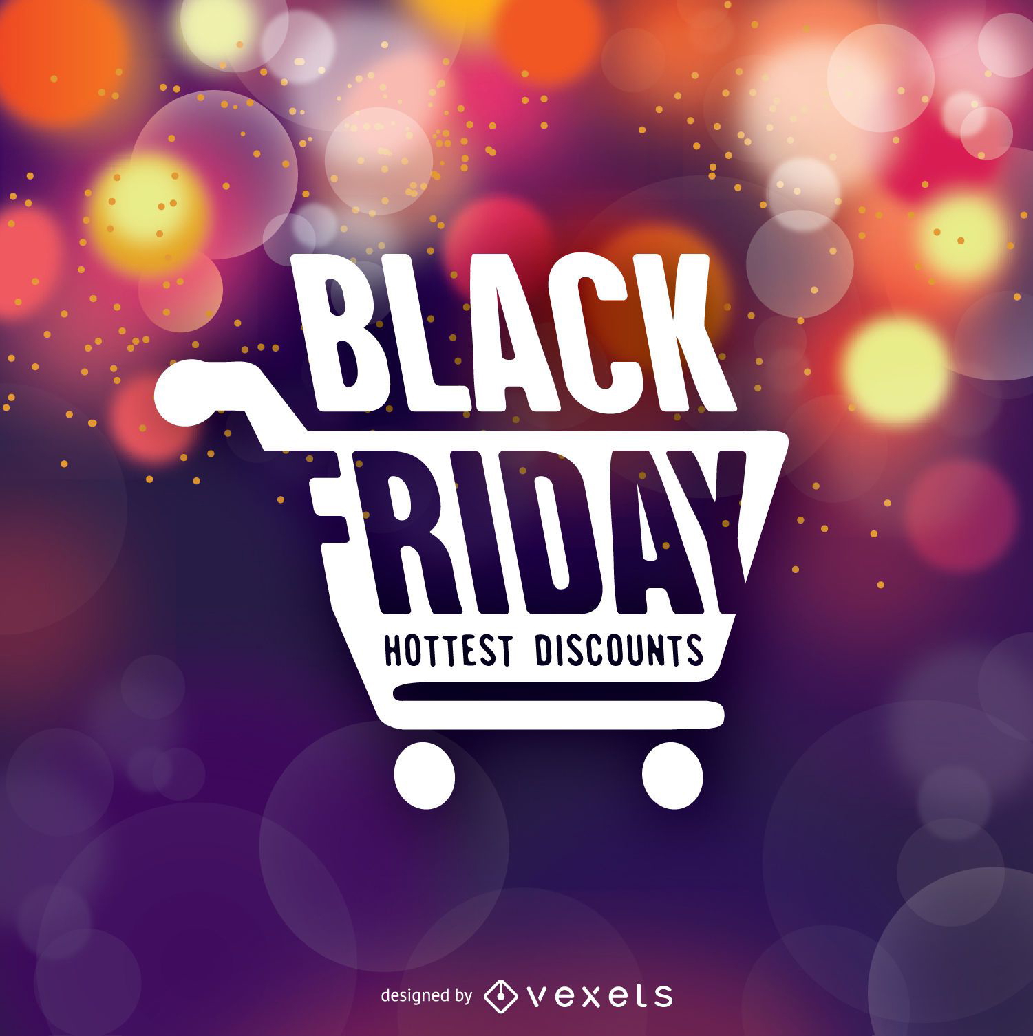 Black Friday symbol over bokeh background