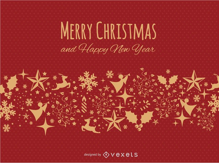 Feliz Natal vermelho e ouro cartão postal Feliz Natal vermelho e ouro cartão postal