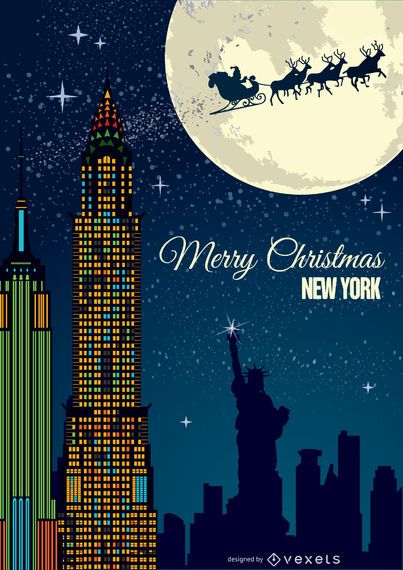 Navidad en postal de Nueva York Navidad en postal de Nueva York