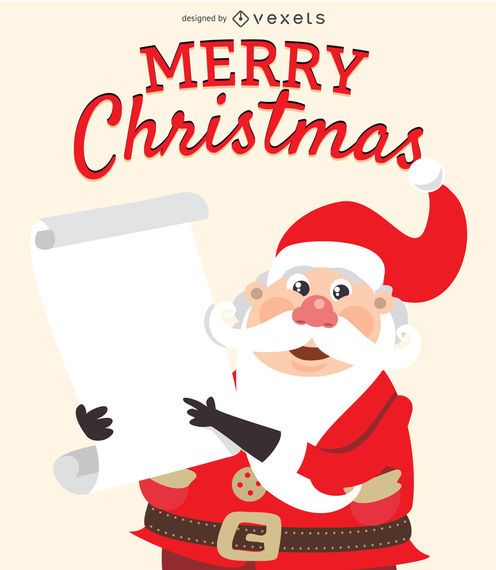 Funny Santa Claus With Gift List Vector Download