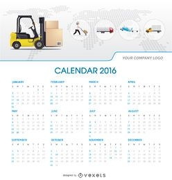 2016 logistics calendar tempalte 