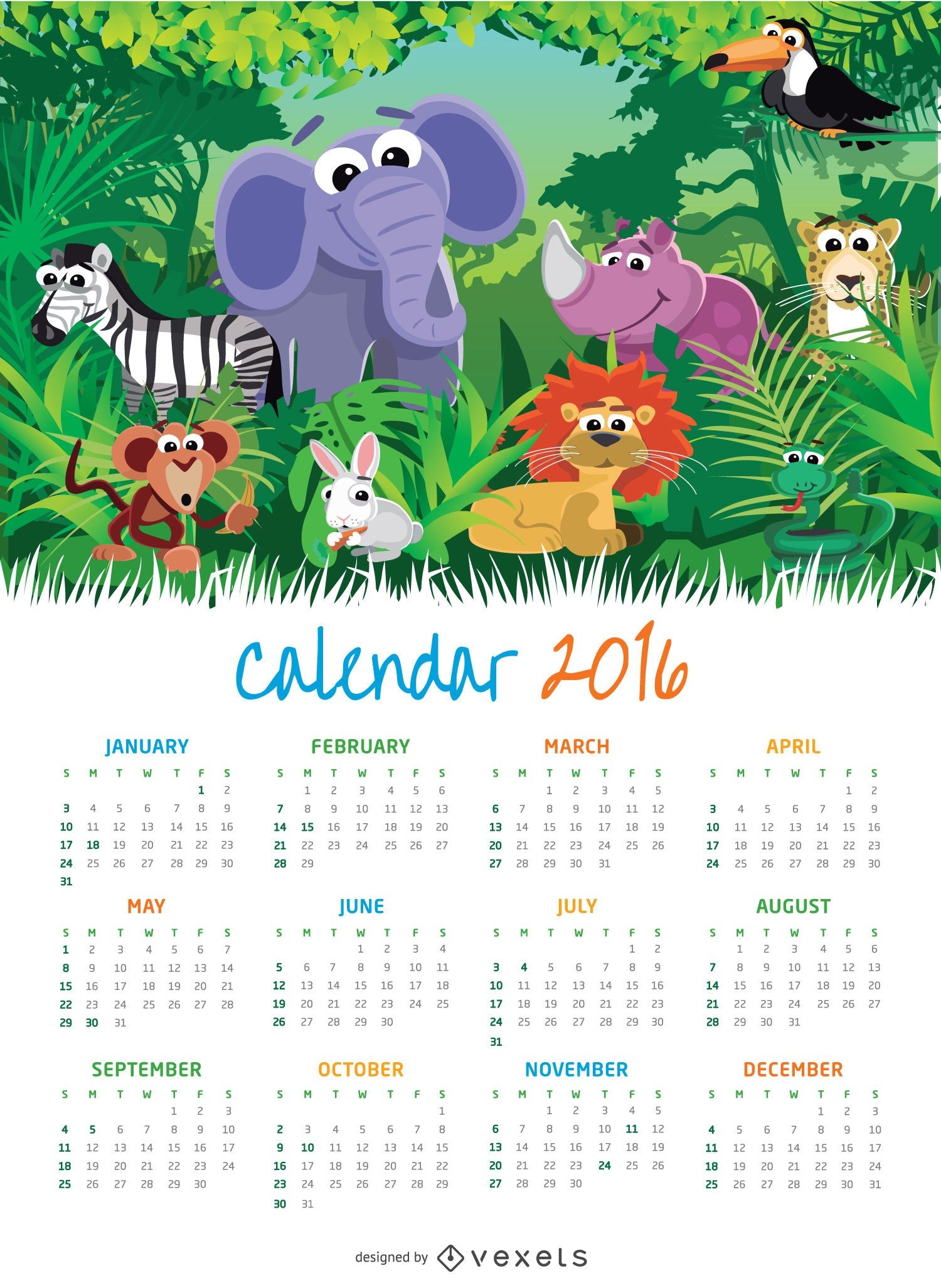 Calendário Animal Children 2016