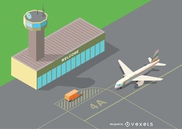 Aeropuerto isométrico