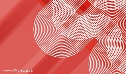 Red Waves Halftone Background